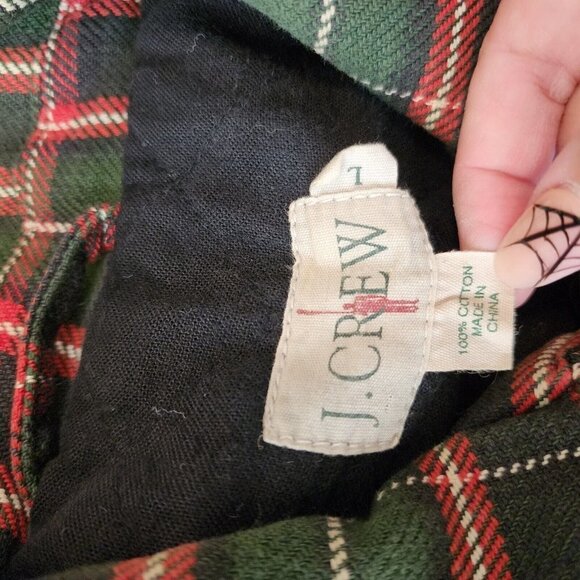 J. Crew Plaid Flannel Trucker Shacket Jacket Heavy Full Zip Collared Field Men L - Picture 8 of 11